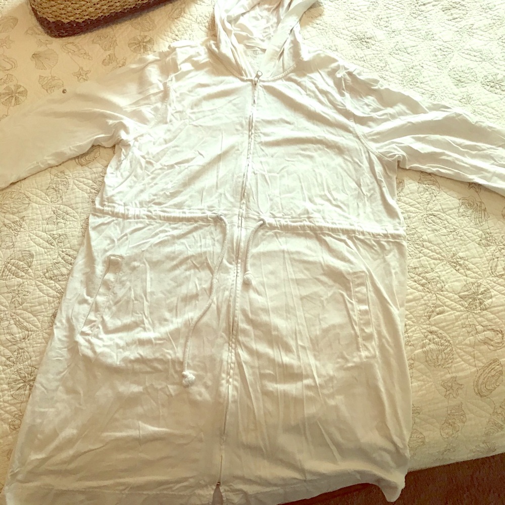 Swim cover up zip hoodie